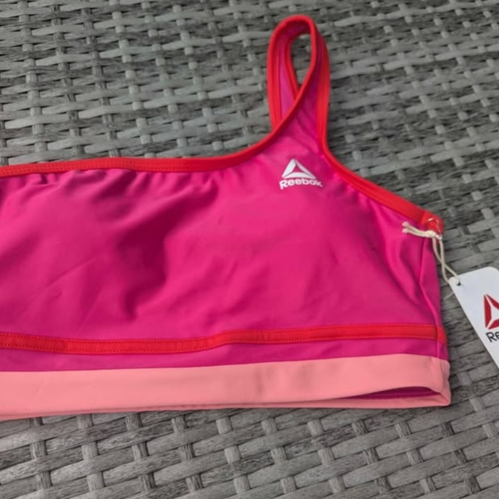 Reebok Women's Two-Tone Pink Bikini Top